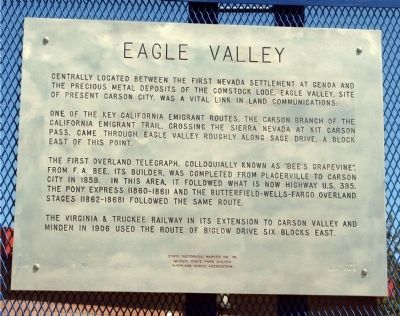 Eagle Valley Marker image. Click for full size.