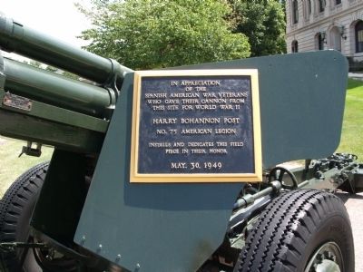 Wide View - - Spanish American War Veterans Gave Their Cannon Marker. Click for full size. Wide View - - Spanish American War Veterans Gave Their Cannon Marker image. Click for full size.