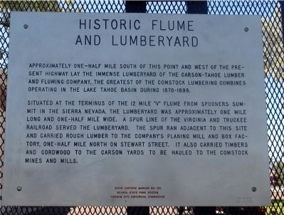 Historic Flume and Lumberyard Marker image. Click for full size.