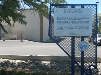 Historic Flume and Lumberyard Marker. Click for full size. Historic Flume and Lumberyard Marker image. Click for full size.
