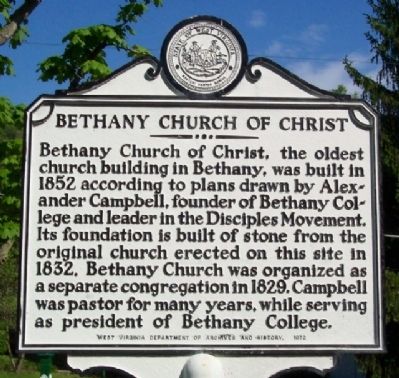 Bethany Church of Christ Marker image. Click for full size.
