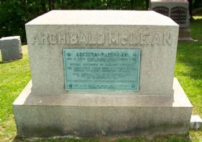 Archibald McLean Tombstone and Marker. Click for full size. Archibald McLean Tombstone and Marker image. Click for full size.