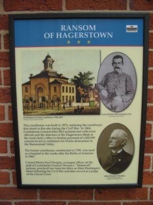 Ransom of Hagerstown Marker. Click for full size. Ransom of Hagerstown Marker image. Click for full size.