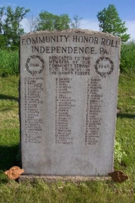 Independence World Wars Community Honor Roll. Click for full size. Independence World Wars Community Honor Roll image. Click for full size.