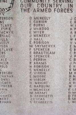 Independence World War II Honor Roll - Center Column. Click for full size. Independence World War II Honor Roll - Center Column image. Click for full size.