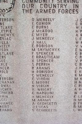 Independence World War II Honor Roll - Center Column image. Click for full size.