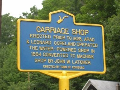 Carriage Shop Marker, Edinburg, N.Y.. Click for full size. Carriage Shop Marker, Edinburg, N.Y. image. Click for full size.