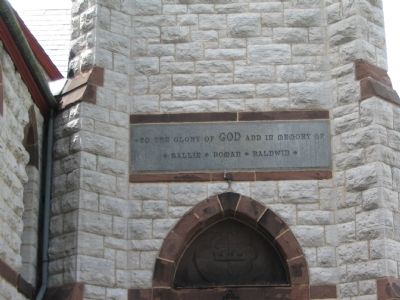 Inscription above Church Entrance image. Click for full size.