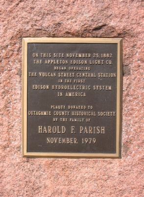 First Edison Hydroelectric System in America Marker image. Click for full size.