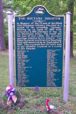 The Sultana Disaster Marker image. Click for full size.