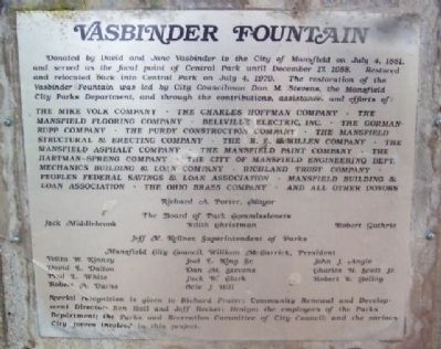 Vasbinder Fountain Marker image. Click for full size.