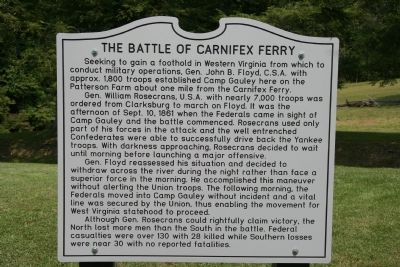 The Battle of Carnifex Ferry Marker image. Click for full size.