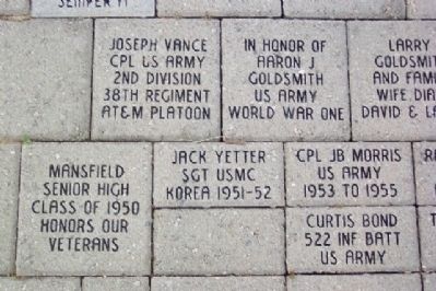 Richland County Korean War Memorial Sample Pavers image. Click for full size.