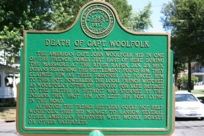 Death of Capt. Woolfolk Marker. Click for full size. Death of Capt. Woolfolk Marker image. Click for full size.