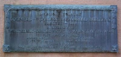 Madison Township Soldiers and Sailors Memorial Building Marker. Click for full size. Madison Township Soldiers and Sailors Memorial Building Marker image. Click for full size.