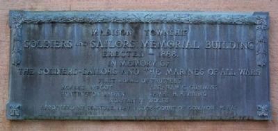 Madison Township Soldiers and Sailors Memorial Building Marker image. Click for full size.