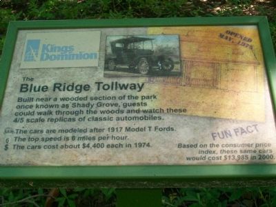 The Blue Ridge Tollway Marker image. Click for full size.