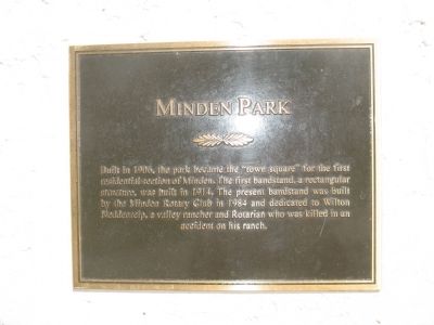 Minden Park Marker. Click for full size. Minden Park Marker image. Click for full size.