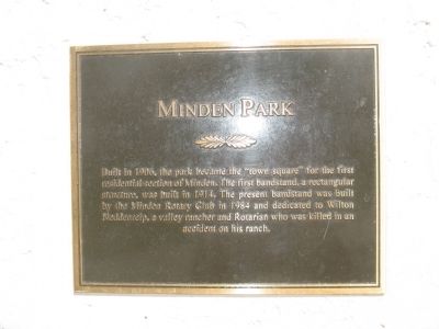 Minden Park Marker image. Click for full size.