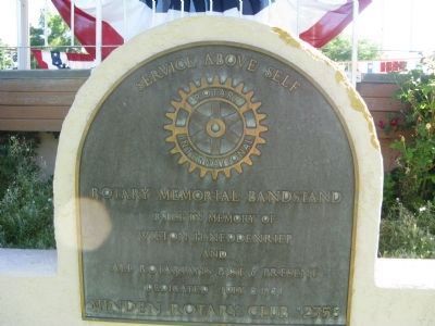 Plaque on Bandstand. Click for full size. Plaque on Bandstand image. Click for full size.