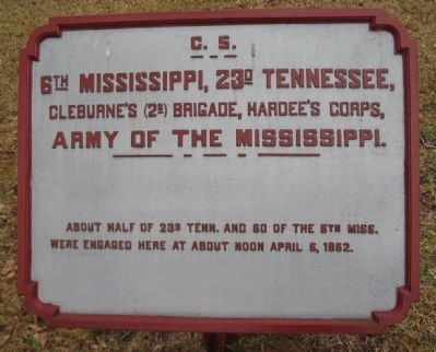 6th Mississippi and 23d Tennessee Tablet. Click for full size. 6th Mississippi and 23d Tennessee Tablet image. Click for full size.