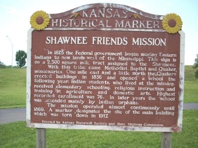 Shawnee Friends Mission Marker. Click for full size. Shawnee Friends Mission Marker image. Click for full size.