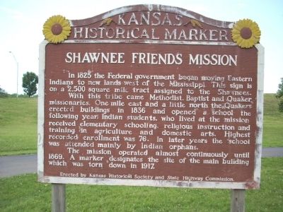 Shawnee Friends Mission Marker image. Click for full size.