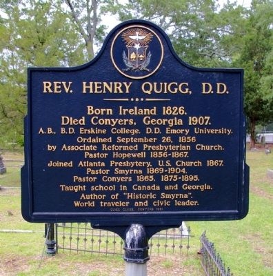 Rev. Henry Quigg, D.D. Marker. Click for full size. Rev. Henry Quigg, D.D. Marker image. Click for full size.