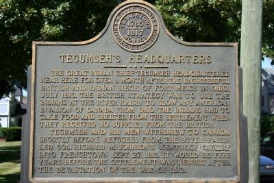 Tecumseh's Headquarters Marker image. Click for full size.