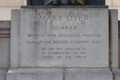 Mary Dyer Memorial, center panel image. Click for full size.