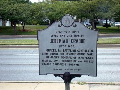 Jeremiah Crabbe Marker image. Click for full size.