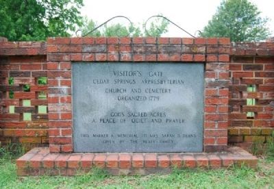 Cedar Springs A.R.P. Church Visitors Gate image. Click for full size.