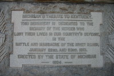 Michigan's Tribute to Kentucky Marker image. Click for full size.