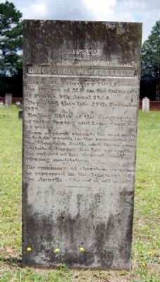 Dr. George Pressley Tombstone image. Click for full size.