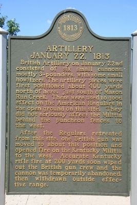 Artillery January 22, 1813 Marker image. Click for full size.