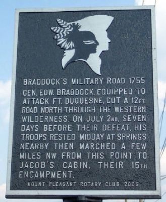 Braddock's Military Road 1755 Marker image. Click for full size.