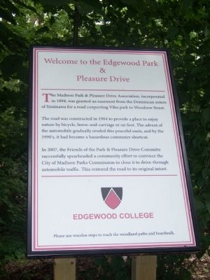 Welcome to the Edgewood Park and Pleasure Drive Marker. Click for full size. Welcome to the Edgewood Park and Pleasure Drive Marker image. Click for full size.