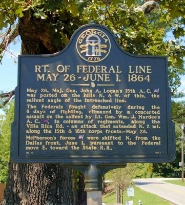 Rt. of Federal Line, May 26 -June 1, 1864 Marker image. Click for full size.