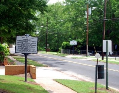 Abbeville's Confederate Colonels Marker -<br>Looking Southeast Along North Main Street image. Click for full size.