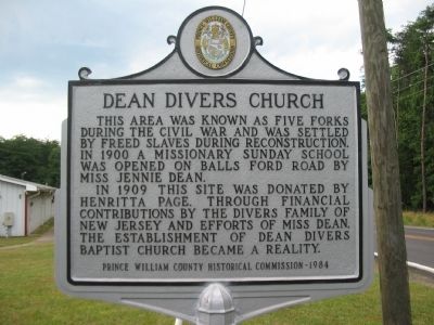 Dean Divers Church Marker image. Click for full size.