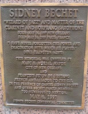 Sidney Joseph Bechet Marker Panel 2 image. Click for full size.