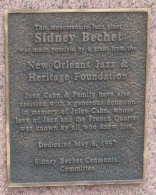 Sidney Joseph Bechet Marker Panel 3 image. Click for full size.