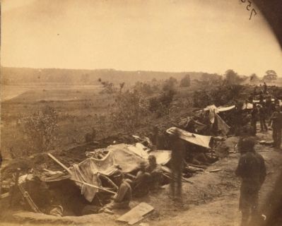 North Anna River, Va. Federal troops occupying line of breastworks on the north bank. Click for full size. North Anna River, Va. Federal troops occupying line of breastworks on the north bank image. Click for full size.