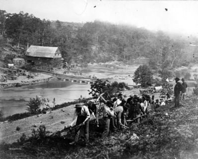 Jericho Mills, Virginia. 50th New York Engineers constructing road on south bank of North Anna River image. Click for full size.