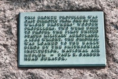 The Early Birds Marker - Propeller Plaque image. Click for full size.