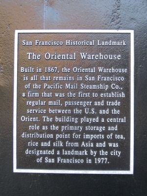 The Oriental Warehouse Marker. Click for full size. The Oriental Warehouse Marker image. Click for full size.
