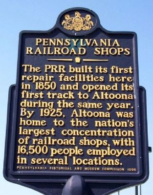 Pennsylvania Railroad Shops Marker image. Click for full size.