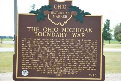The Ohio Michigan Boundary War Marker image. Click for full size.