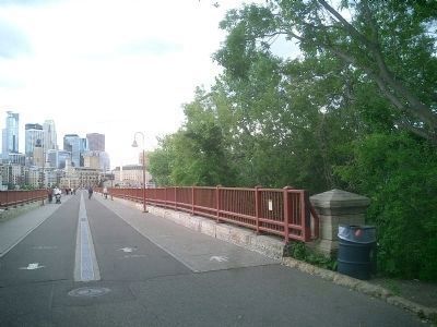 The Stone Arch Bridge Marker and bridge image. Click for full size.