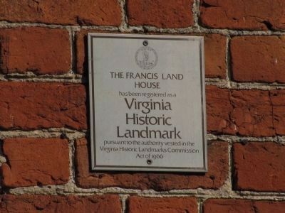 Francis Land House Marker. Click for full size. Francis Land House Marker image. Click for full size.